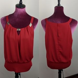 WHBM Dressy Red Blouse Top